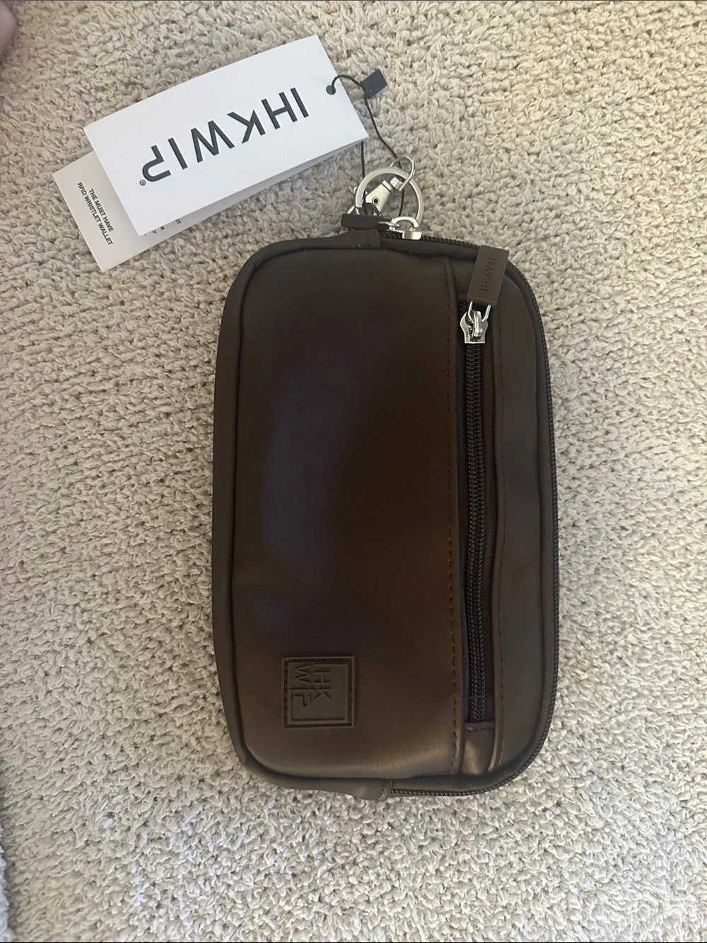IHKWIP brown must have wristlet wallet with rfid. Water resistant and NWT!